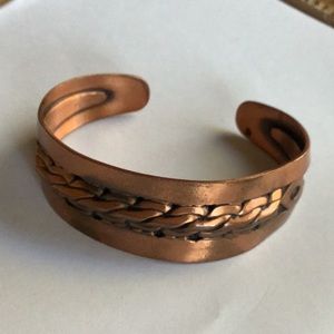 COPPER BELL Vintage 1970s Signed Stamped Copper Cuff Bracelet